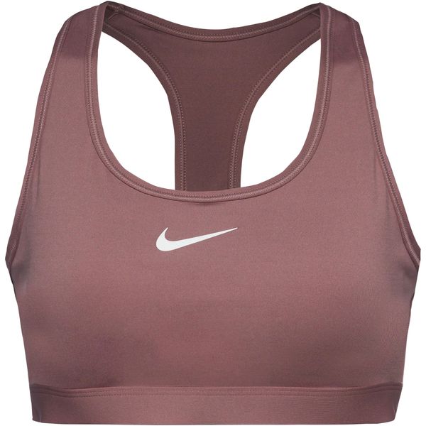 NIKE NIKE Спортен сутиен 'Swoosh'  кафяво / бяло