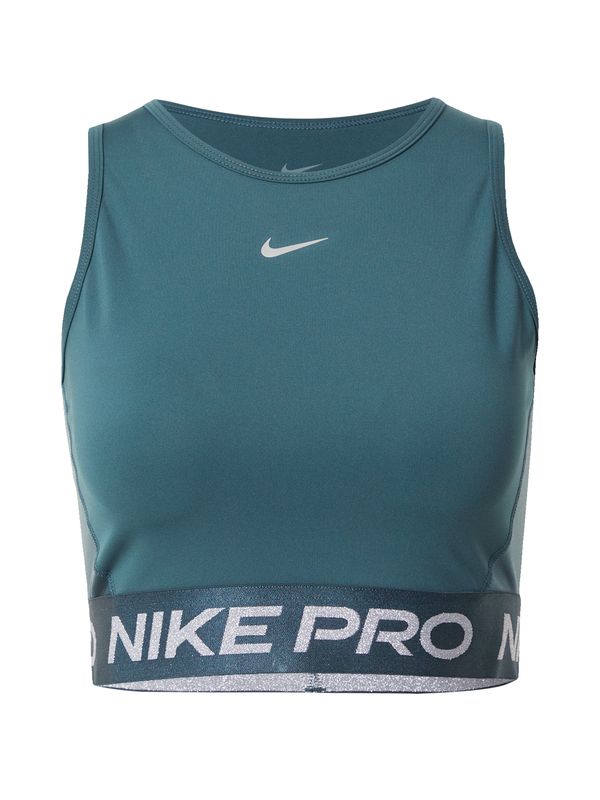NIKE NIKE Спортен топ 'Pro'  елхово зелено / черно / бяло