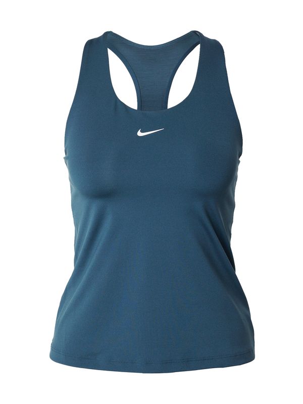 NIKE NIKE Спортен топ 'SWOOSH'  смарагдово зелено / бяло