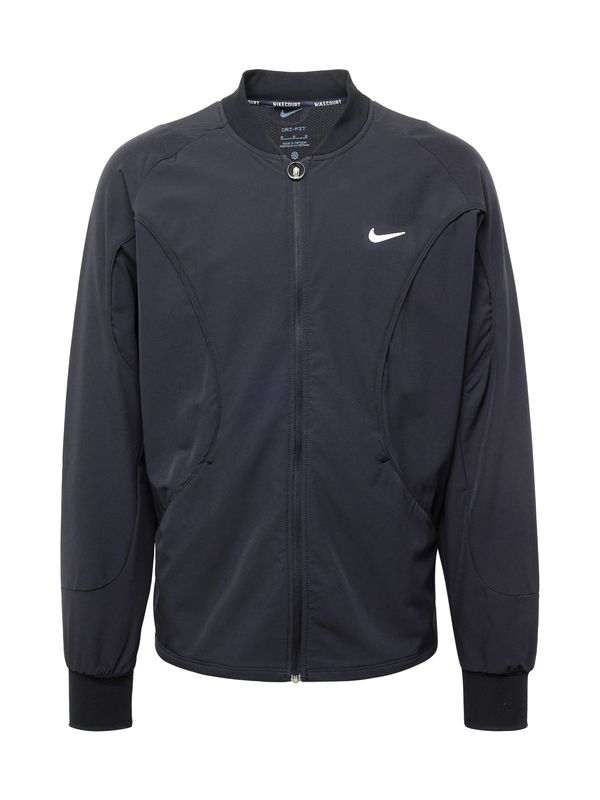NIKE NIKE Спортна жилетка с качулка  черно / бяло