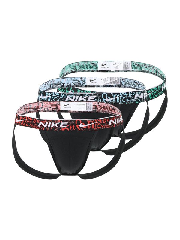 NIKE NIKE Спортни боксерки 'Jock'  циан / светлосиньо / светлочервено / черно