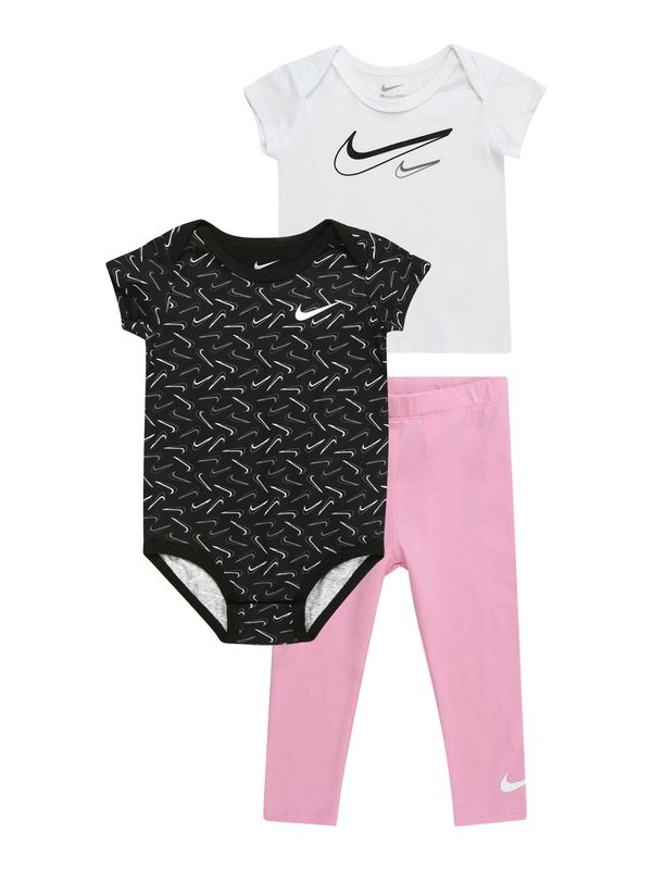 Nike Sportswear Nike Sportswear Комплект 'SWOOSH'  сиво / бледорозово / черно / бяло