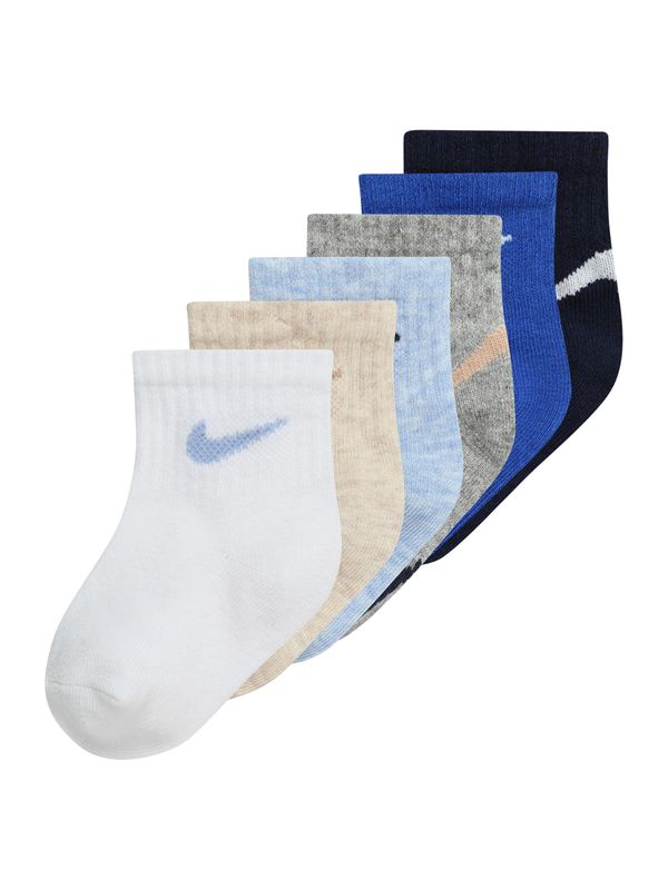 Nike Sportswear Nike Sportswear Къси чорапи 'SWOOSHFETTI'  цвят "пясък" / синьо / светлосиньо / сив меланж / черно / бяло