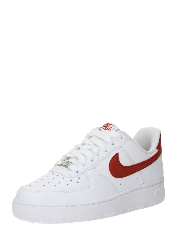 Nike Sportswear Nike Sportswear Ниски маратонки 'Air Force 1 07'  червено / бяло