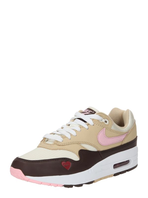 Nike Sportswear Nike Sportswear Ниски маратонки 'AIR MAX 1'  бежово / слонова кост / шоколад / бледорозово