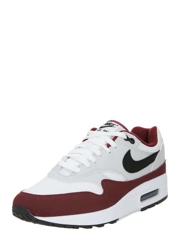 Nike Sportswear Nike Sportswear Ниски маратонки 'Air Max 1'  винено червено / черно / бяло / естествено бяло
