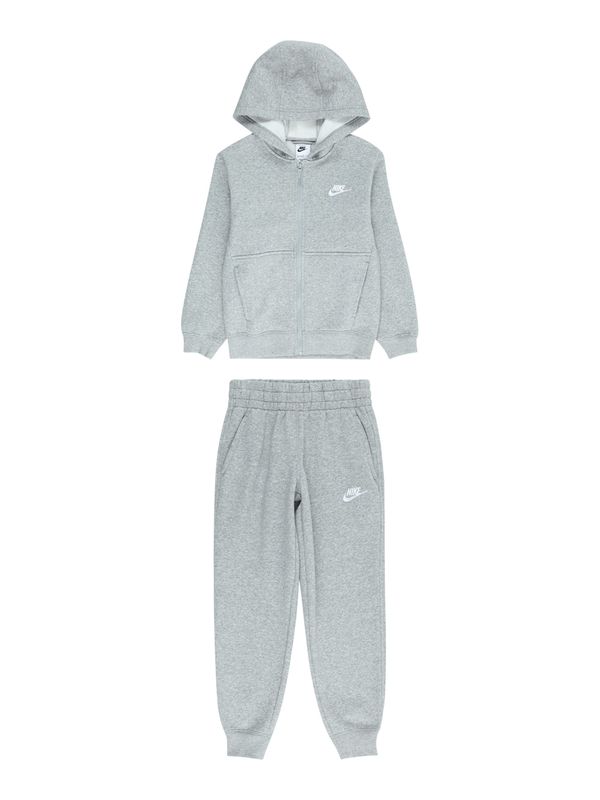 Nike Sportswear Nike Sportswear Облекло за бягане 'Club Fleece'  сив меланж / бяло