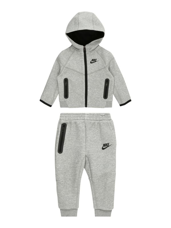 Nike Sportswear Nike Sportswear Облекло за бягане 'TECH FLEECE'  сив меланж / черно