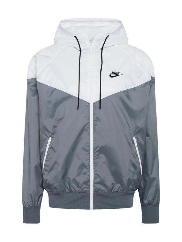 Nike Sportswear Nike Sportswear Преходно яке 'Heritage Essentials'  светлосиво / тъмносиво / бяло