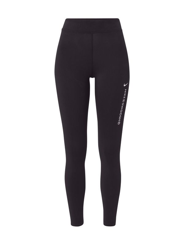 Nike Sportswear Nike Sportswear Спортен панталон 'Swoosh'  черно / бяло