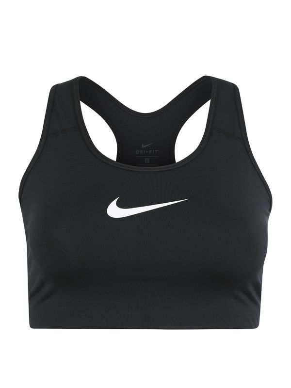 Nike Sportswear Nike Sportswear Спортен сутиен 'Swoosh'  черно / бяло