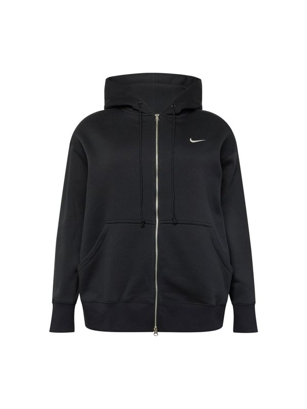 Nike Sportswear Nike Sportswear Спортна жилетка с качулка  черно / бяло