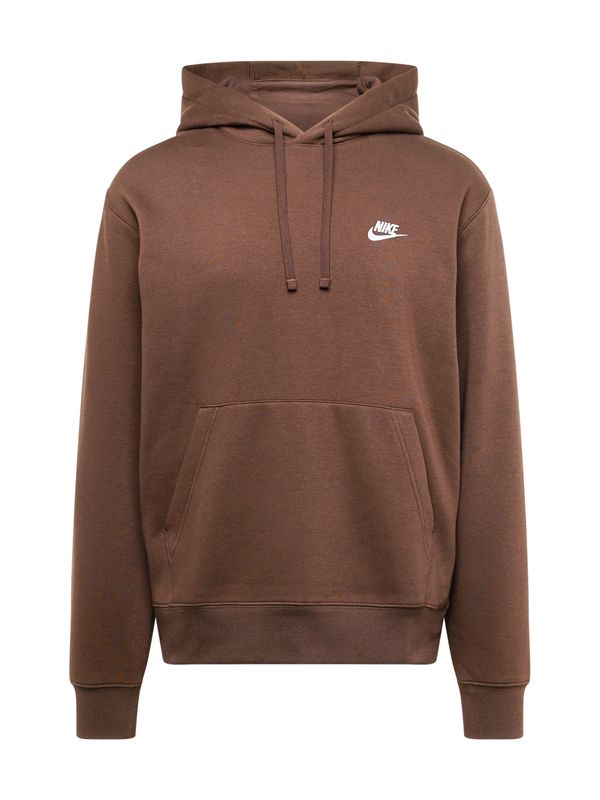Nike Sportswear Nike Sportswear Суичър 'Club Fleece'  кафяво / бяло