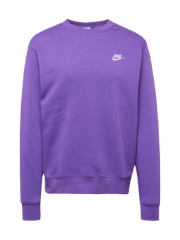 Nike Sportswear Nike Sportswear Суичър 'Club Fleece'  неоноволилаво / бяло