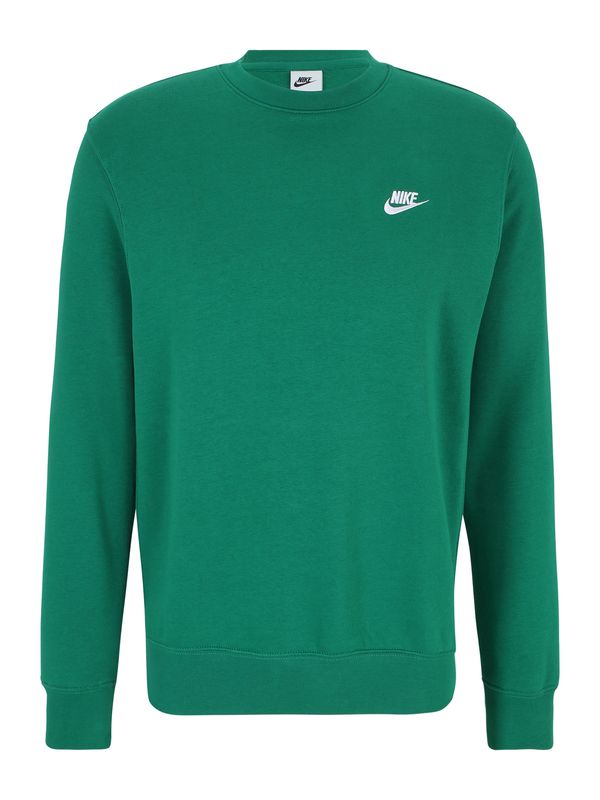 Nike Sportswear Nike Sportswear Суичър 'Club Fleece'  зелен меланж / бяло