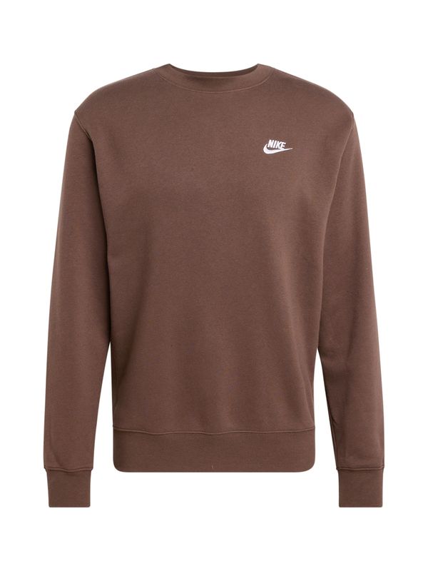 Nike Sportswear Nike Sportswear Суичър 'CLUB'  кафяво / бяло