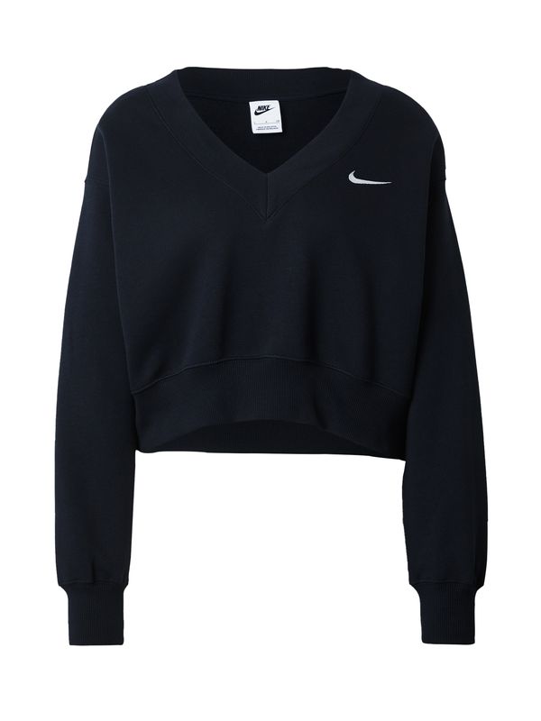 Nike Sportswear Nike Sportswear Суичър 'Phoenix Fleece'  черно / бяло
