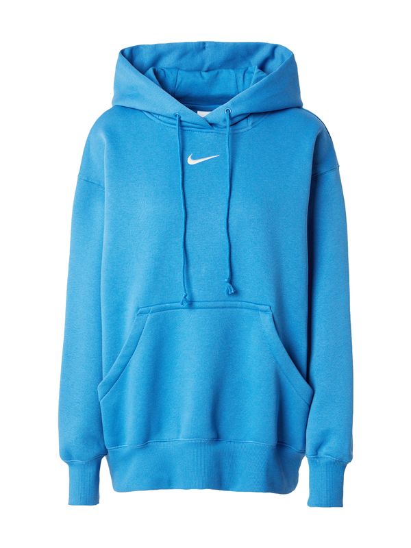 Nike Sportswear Nike Sportswear Суичър 'Phoenix Fleece'  неоново синьо / бяло