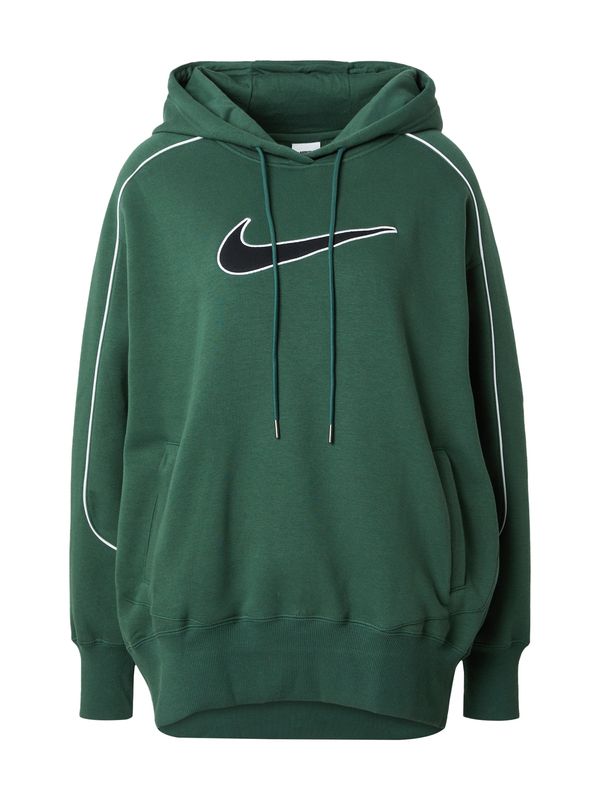 Nike Sportswear Nike Sportswear Суичър  смарагдово зелено / черно / бяло