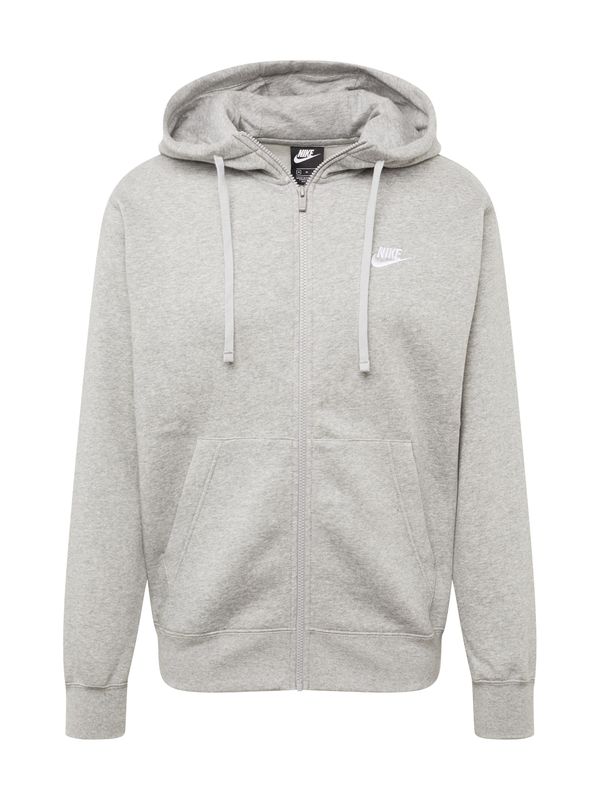 Nike Sportswear Nike Sportswear Суичъри с качулка 'Club Fleece'  сив меланж / бяло