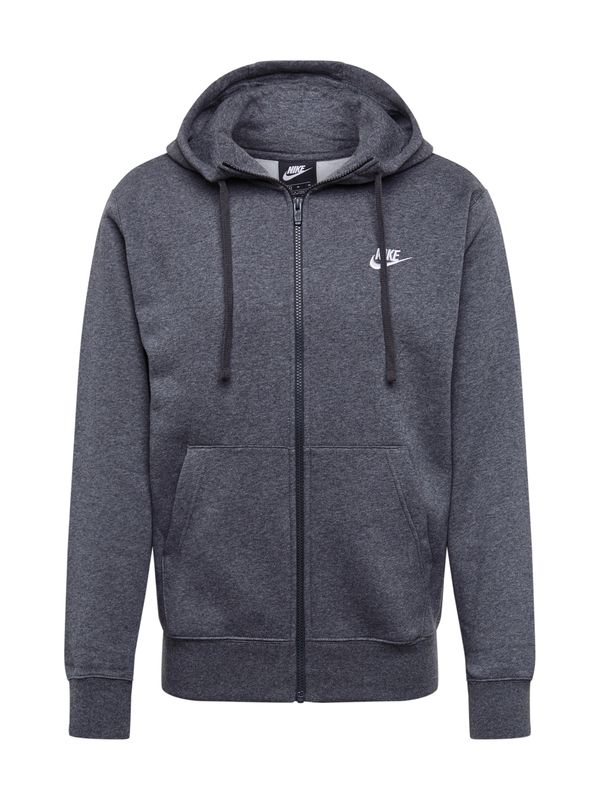 Nike Sportswear Nike Sportswear Суичъри с качулка 'Club Fleece'  тъмносиво / бяло