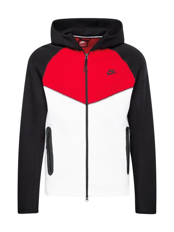 Nike Sportswear Nike Sportswear Суичъри с качулка 'TCH FLEECE'  червено / черно / бяло