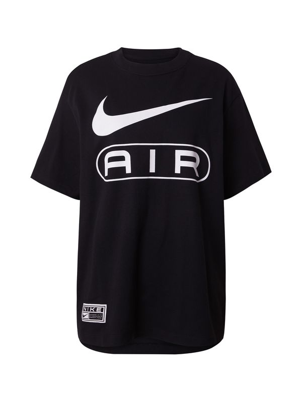 Nike Sportswear Nike Sportswear Свободна дамска риза 'Air'  черно / бяло