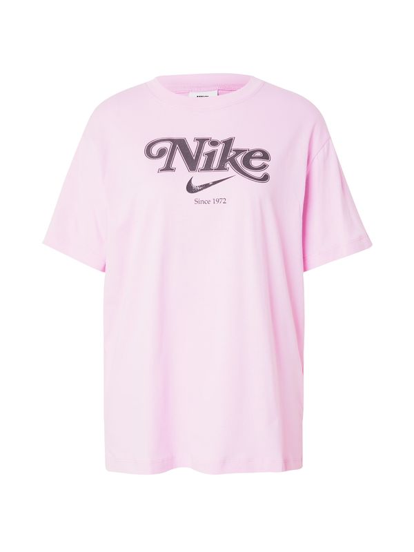 Nike Sportswear Nike Sportswear Свободна дамска риза  бледорозово / черен меланж