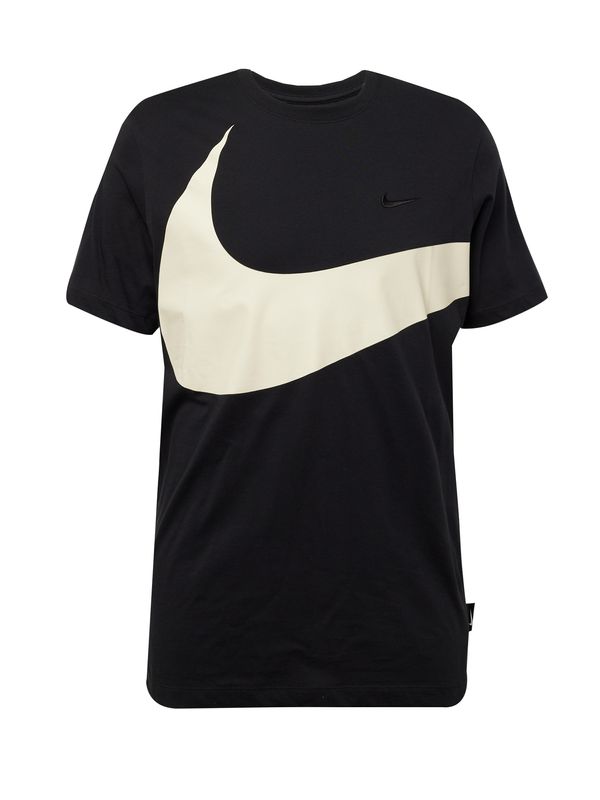 Nike Sportswear Nike Sportswear Тениска 'Big Swoosh'  черно / бяло