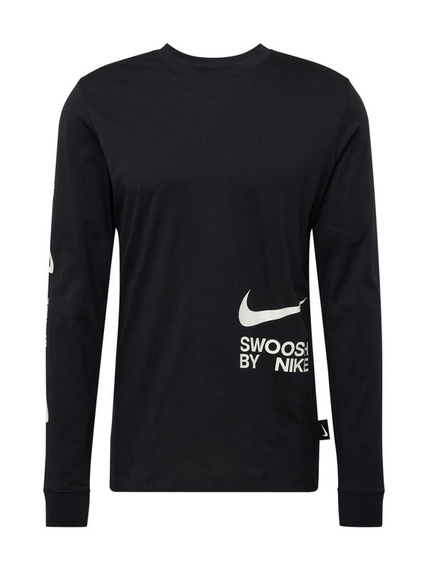 Nike Sportswear Nike Sportswear Тениска 'BIG SWOOSH'  черно / бяло