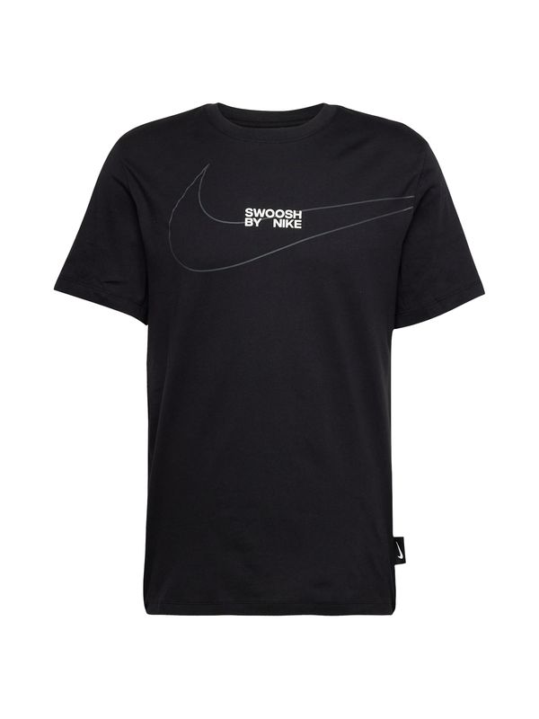 Nike Sportswear Nike Sportswear Тениска 'BIG SWOOSH'  сребърно сиво / черно / бяло