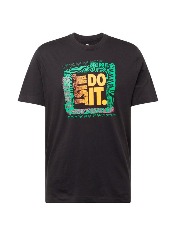 Nike Sportswear Nike Sportswear Тениска 'BRANDRIFF'  зелено / лилав / светлооранжево / черно