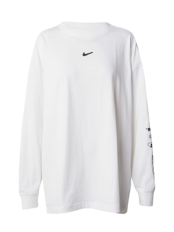 Nike Sportswear Nike Sportswear Тениска 'SWOOSH'  черно / бяло