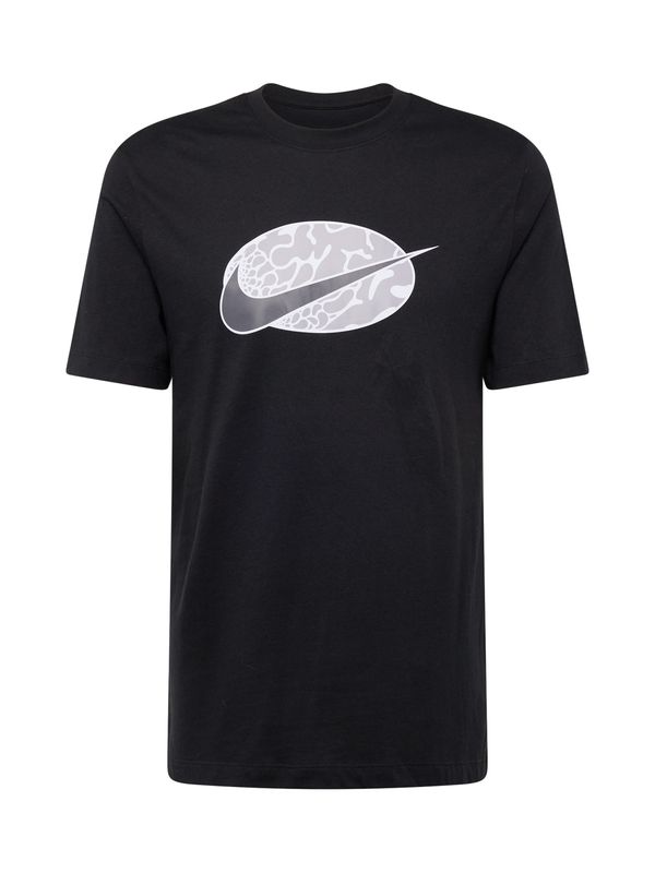 Nike Sportswear Nike Sportswear Тениска 'SWOOSH'  графитено сиво / светлосиво / черно / бяло