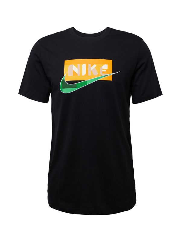 Nike Sportswear Nike Sportswear Тениска  тревнозелено / оранжево / черно / бяло