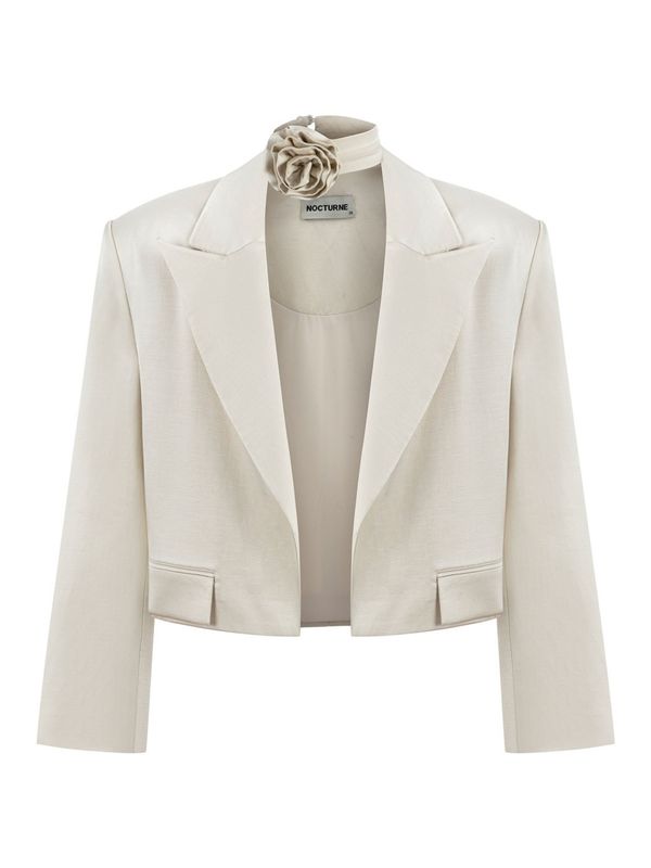 NOCTURNE NOCTURNE Блейзър  бял памук