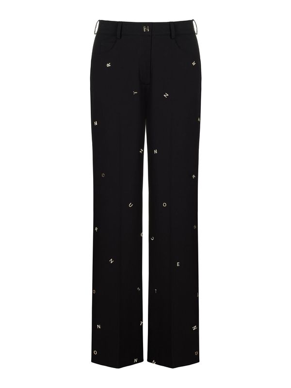 NOCTURNE NOCTURNE Панталон с ръб  черно / сребърно