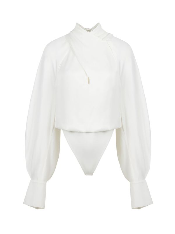 NOCTURNE NOCTURNE Риза боди  мръсно бяло