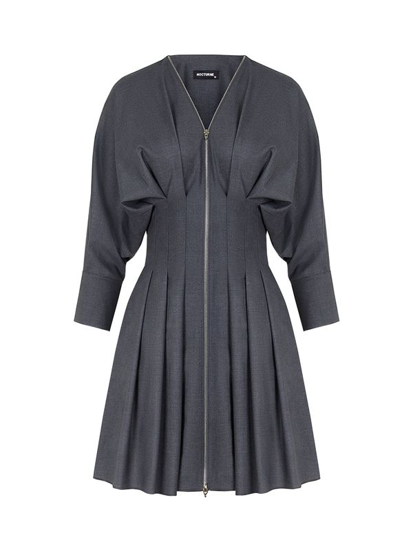 NOCTURNE NOCTURNE Рокля  опушено синьо