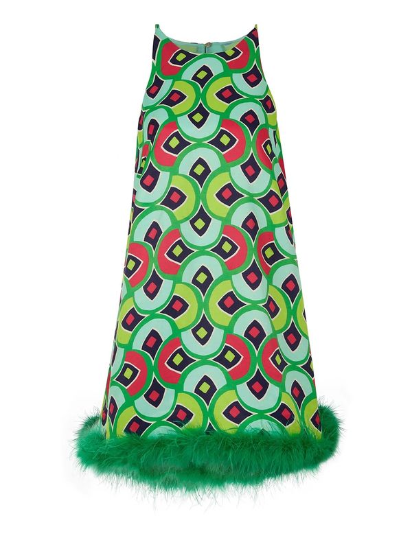 NOCTURNE NOCTURNE Рокля 'Otrish'  зелено / киви / алено / бяло