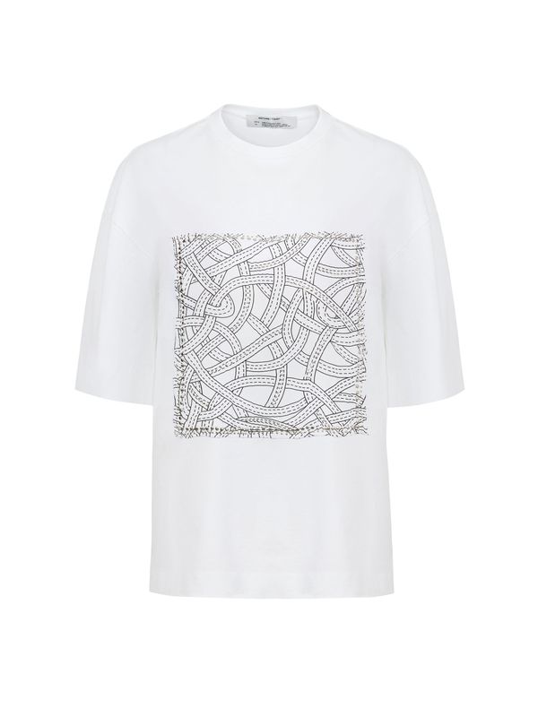 NOCTURNE NOCTURNE Тениска  черно / сребърно / бяло