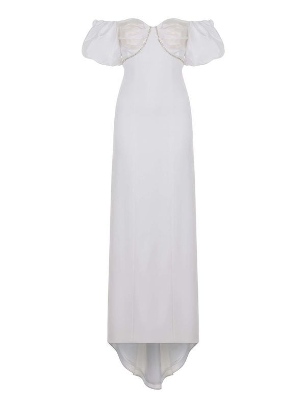 NOCTURNE NOCTURNE Вечерна рокля  сребърно / мръсно бяло