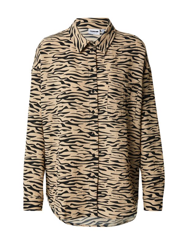 Noisy may Noisy may Блуза 'RIPPLE'  сепия / черно