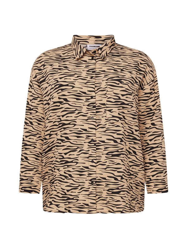 Noisy May Curve Noisy May Curve Блуза 'RIPPLE'  бежово / черно