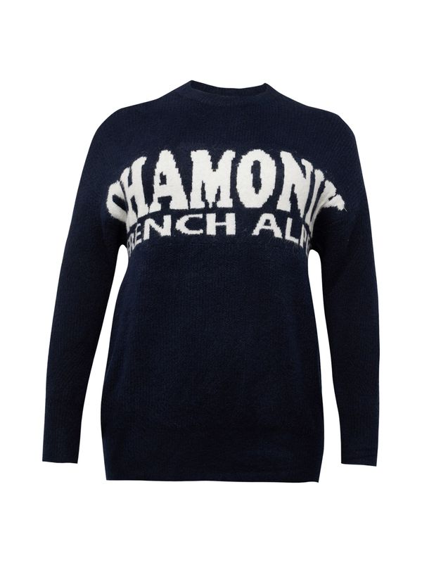 Noisy May Curve Noisy May Curve Пуловер 'BALANCE'  нейви синьо / бяло