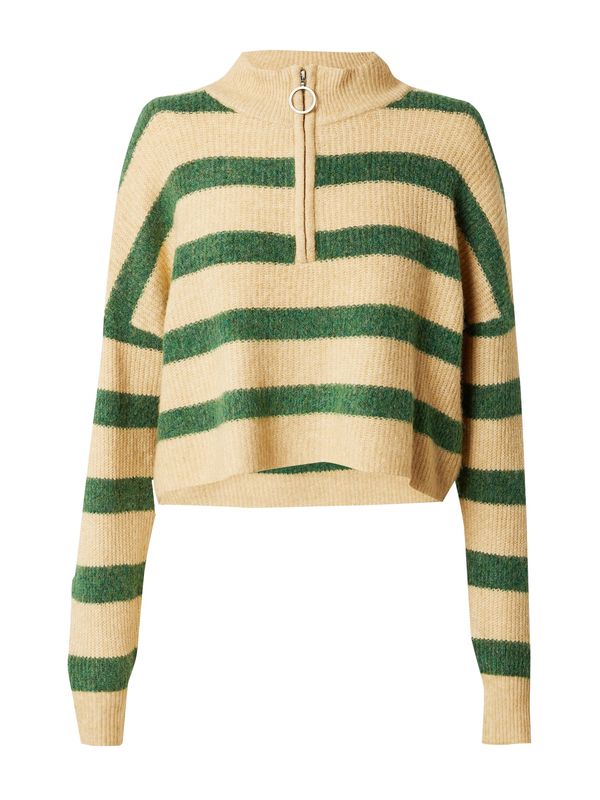 Noisy may Noisy may Пуловер 'NEW ALICE'  цвят "пясък" / зелено