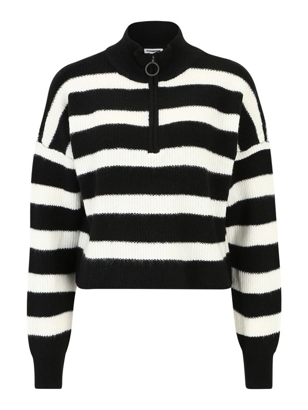 Noisy May Tall Noisy May Tall Пуловер 'NEW ALICE'  черно / бяло