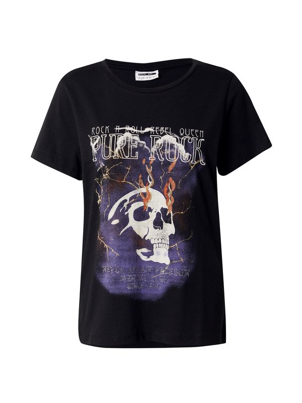 Noisy may Noisy may Тениска 'NELLY NATE'  тъмнолилаво / оранжево / черно / бяло