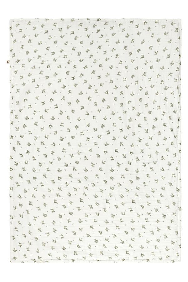 Noppies Noppies Бебешко одеяло 'Blooming Clover'  зелено / бяло