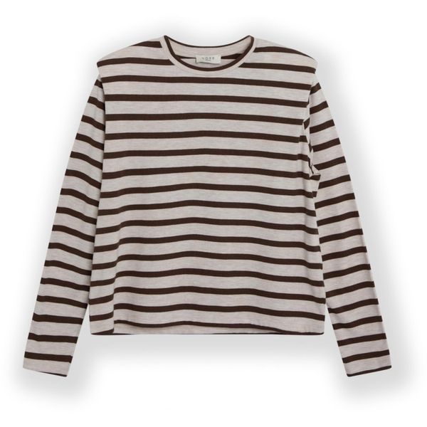 NORR NORR Тениска 'Payton'  шоколад / сив меланж